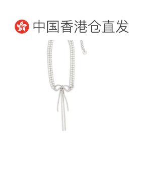 香港直邮Self-Portrait 女士 水晶双蝴蝶结短项链 PF26606NSLSILV