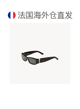 自营欧洲直邮YSL圣罗兰 SL M152女士深哈瓦那色/灰色醋酸纤维矩形