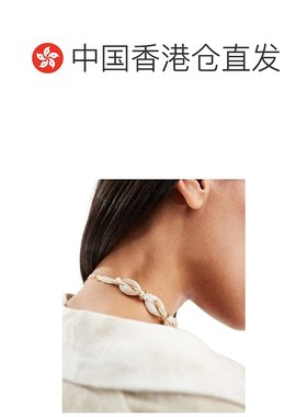 香港直邮ASOS 女士 人造贝壳设计中性短项链 grey灰色 舒适时尚