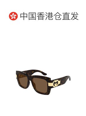 1h可退 香港直邮Gucci 古驰 女士 几何框太阳镜 GG1688S brown棕