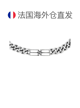 自营欧洲直邮Balenciaga巴黎世家 Bb Icon男士银色BB标识链条款项