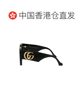 1h可退 香港直邮Gucci 古驰 女士 黑色大框太阳镜 GG0956S