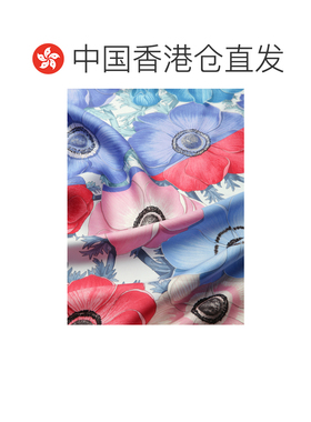 Salvatore Ferragamo 银莲花印花丝巾 310175 【付后1h可退】