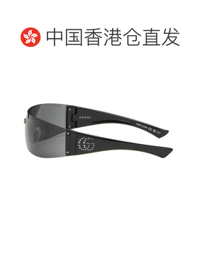 1h可退 香港直邮Gucci 古驰 女士 黑色 Leonie Mask 太阳镜 GG195