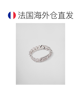 自营欧洲直邮Prada普拉达 男士银色925银字母标识手链配饰