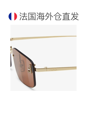 自营1h可退 欧洲直邮FENDI/芬迪 女士棕色金属太阳镜新款