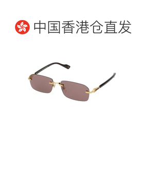 1h可退 香港直邮Gucci 古驰 女士 金色 & 玳瑁色太阳镜 GG1221S