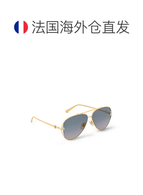 自营欧洲直邮LV路易威登 女士蓝色金属太阳飞行员眼镜太阳镜