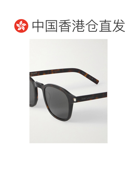 1h可退 香港直邮Saint Laurent 圣罗兰 男士 圆框龟甲色醋纤太阳