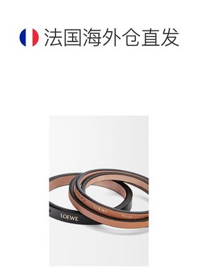 自营1h可退 欧洲直邮LOEWE/罗意威 女士黑色/棕褐色小牛皮手链新