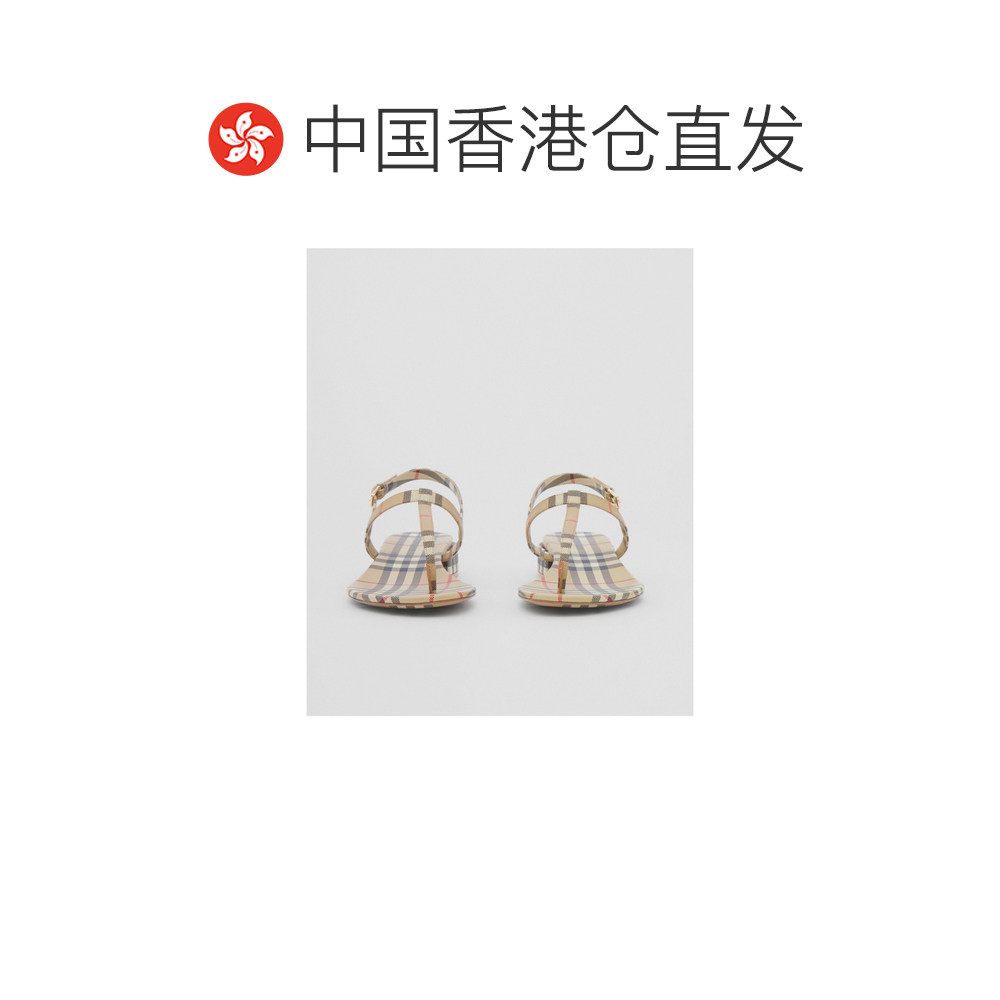 1h可退 香港直邮BURBERRY/博柏利 女士 徽标平底凉鞋 25FW,淘宝优惠券,粉丝福利购,淘宝优惠卷