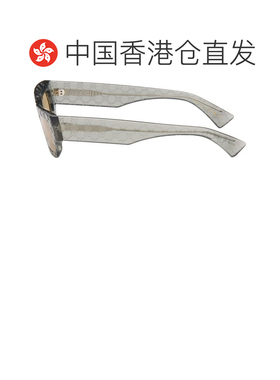 香港直邮Gucci 古驰 男士 灰色 Rectangular Logo 太阳镜 GG1839S