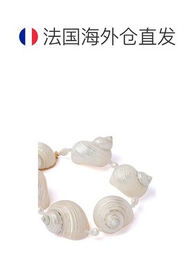 自营欧洲直邮Prada普拉达 女士珍珠灰925银涡轮法螺贝壳项链