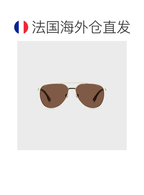 自营欧洲直邮HUGO BOSS雨果 男士金色金属纹理双梁镜腿太阳镜配饰