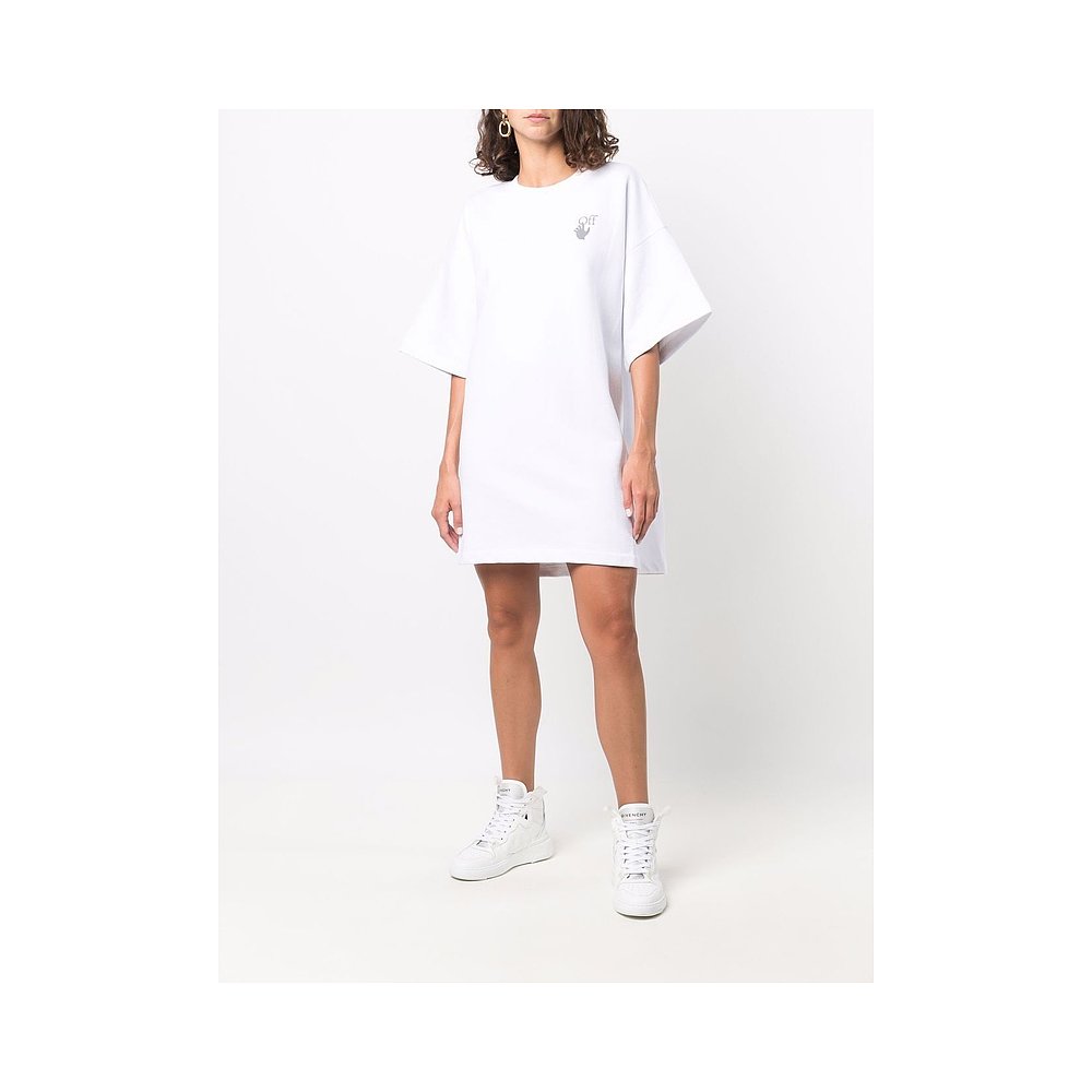 香港直邮Off-White logo印花T恤式连衣裙 OWDB335F21JER003 - 图0