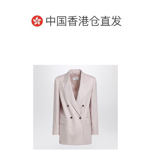 1h可退 香港直邮MaxMara 麦斯玛拉 女士 造旧浅褐色双排扣羊毛混 - 图1