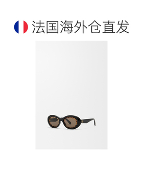 自营欧洲直邮LOEWE罗意威 Anagram女士黑色醋酸纤维椭圆迷你太阳