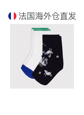 欧洲直邮自营Petit Bateau小帆船 婴儿多色棉质海鸥条纹2双装袜子