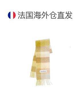 欧洲直邮ACNE STUDIO男女同款羊驼毛混纺大格纹围巾配饰
