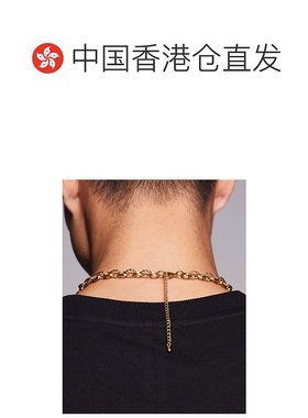 1h可退 香港直邮ASOS 男士 设计防水不锈钢织纹链环链条色调项链(