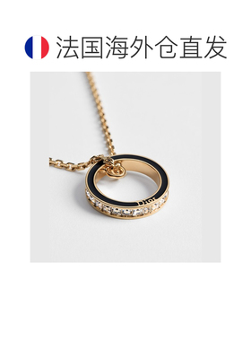 自营欧洲直邮Dior迪奥 Night Code女士金色金属水晶黑色漆面项链