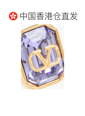 香港直邮valentino 华伦天奴 女士 VLOGO 镀金水晶戒指 W2J0S50YC