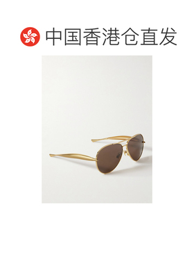 1h可退 Bottega Veneta 葆蝶家 男士 金色 Sardine Navig太阳镜