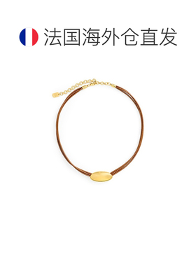 自营欧洲直邮Ralph Lauren拉夫劳伦 女士金色皮革吊坠项链