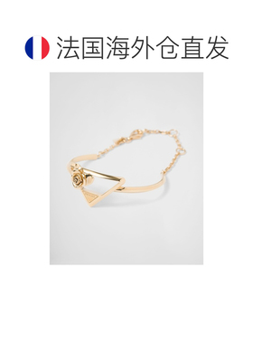 自营欧洲直邮Prada普拉达 女士金色金属龙虾扣开合手链精致