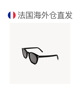 自营欧洲直邮YSL圣罗兰 SL 28男士做旧黑色醋酸纤维微弧形太阳镜
