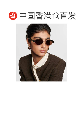 1h可退 香港直邮Celine 思琳 女士 Triomphe 01 金属椭圆形太阳眼