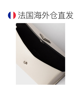 自营欧洲直邮PRADA普拉达 男士白色/黑色Saffiano皮革眼镜盒