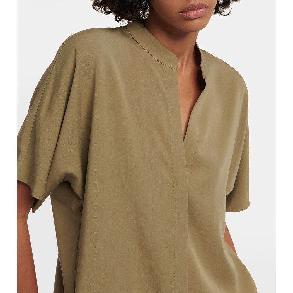 1h可退 香港直邮VINCE 女士 缎面衬衫 green绿色 舒适时尚,淘宝优惠券,粉丝福利购,淘宝优惠卷