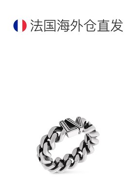 自营1h可退 欧洲直邮LV路易威登 Club系列男士银色纯银链条戒指
