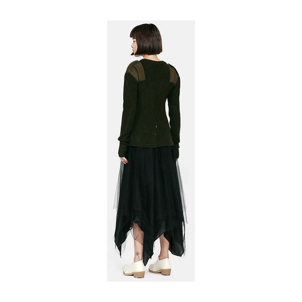 香港直邮Marc Le Bihan Green Black Danseuse Sweater Dress 2-图2