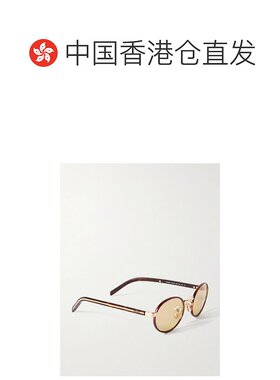1h可退 香港直邮Prada 普拉达 女士 椭圆框龟甲色醋纤镀金太阳眼
