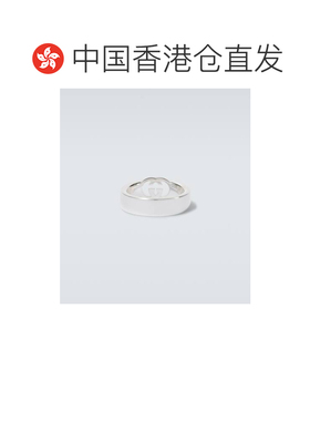 1h可退 香港直邮Gucci 古驰 男士 双G扣纯银戒指 metal金属色 舒