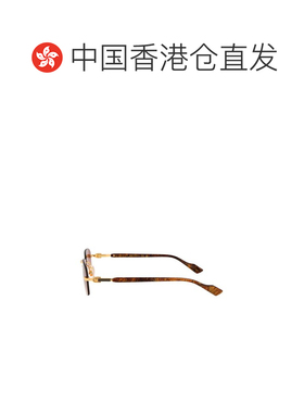 1h可退 香港直邮Gucci 古驰 男士 金色 Rectangular 太阳镜 GG122