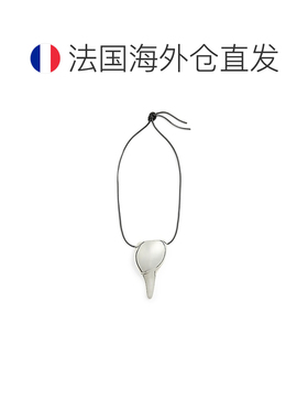 自营欧洲直邮Ralph Lauren拉夫劳伦 女士灰色皮革银色贝壳吊坠项