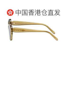 1h可退 香港直邮LOEWE 罗意威 男士 绿色 Swan Slim 太阳镜 LW401