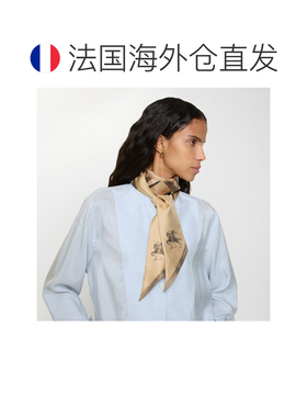 自营欧洲直邮Burberry博柏利 Watercolor系列女士沙米色桑蚕丝格