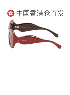 1h可退 香港直邮LOEWE 罗意威 男士 红色 Signature 太阳镜 LW401