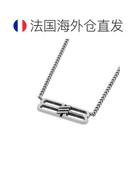 自营欧洲直邮Balenciaga巴黎世家 Bb Icon男士银色logo标识链式项
