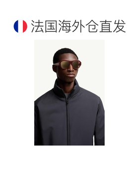 自营欧洲直邮Moncler盟可睐 Elevane酒红色醋酸纤维矩形太阳镜男