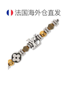 自营1h可退 欧洲直邮LV路易威登 Eternal Beads男士银色金属logo