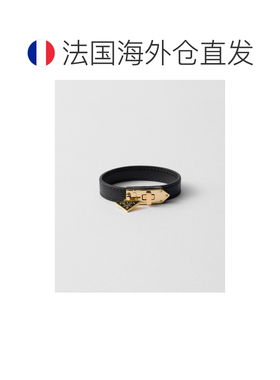 自营欧洲直邮PRADA普拉达 女士黑色Saffiano皮革手链
