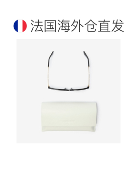 自营欧洲直邮Burberry博柏利 女士黑色尼龙格纹方框太阳眼镜