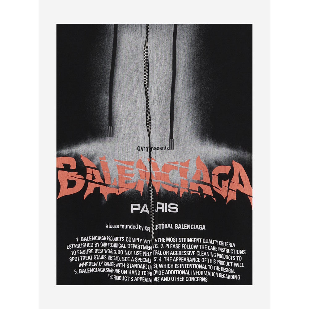 1 hour refundable European direct mail BALENCIAGA men's sweatshirt 850338TUVQ91000 CO black C