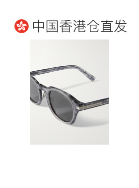 1h可退 香港直邮zegna 杰尼亚 男士 圆框大理石纹醋纤太阳眼镜 EZ