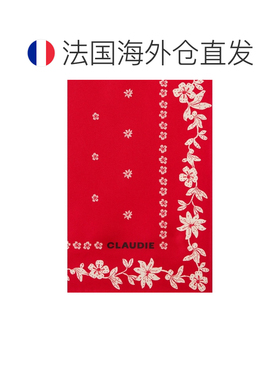 自营欧洲直邮Claudie Pierlot 女士红色真丝方巾
